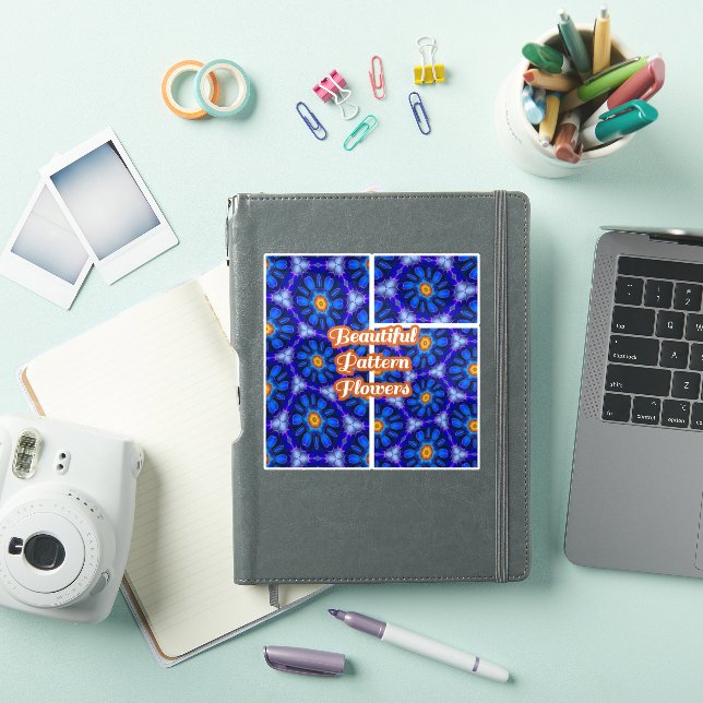 Abstract Blue Flowers Pattern (iPad Cover)