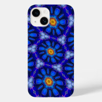 Abstract Blue Flowers Pattern