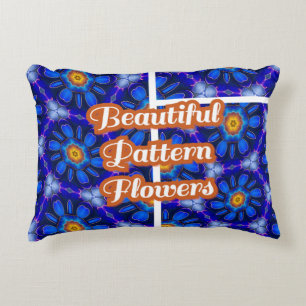 Abstract Blue Flowers Pattern Decorative Cushion