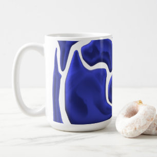 Abstract Blue Fluid Shapes – 3D Modern Art Coffee Mug