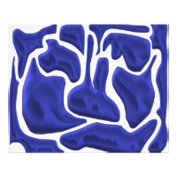 Abstract Blue Fluid Shapes – 3D Modern Art