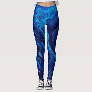 Abstract blue galaxy leggings