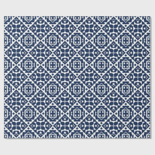 Abstract Blue Geometric Design Wrapping Paper