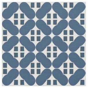 Abstract Blue Geometric Shapes Fabric
