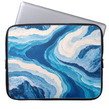 Abstract Blue Glacier Laptop Sleeves | Aesthetic