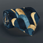 Abstract Blue Gold Navy Tie<br><div class="desc">A beautiful abstract pattern in blue,  gold and navy.  
Many matching products in my store</div>