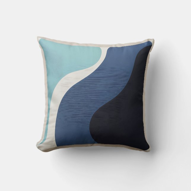 Abstract Blue Gradient Square Pillow  (Front)