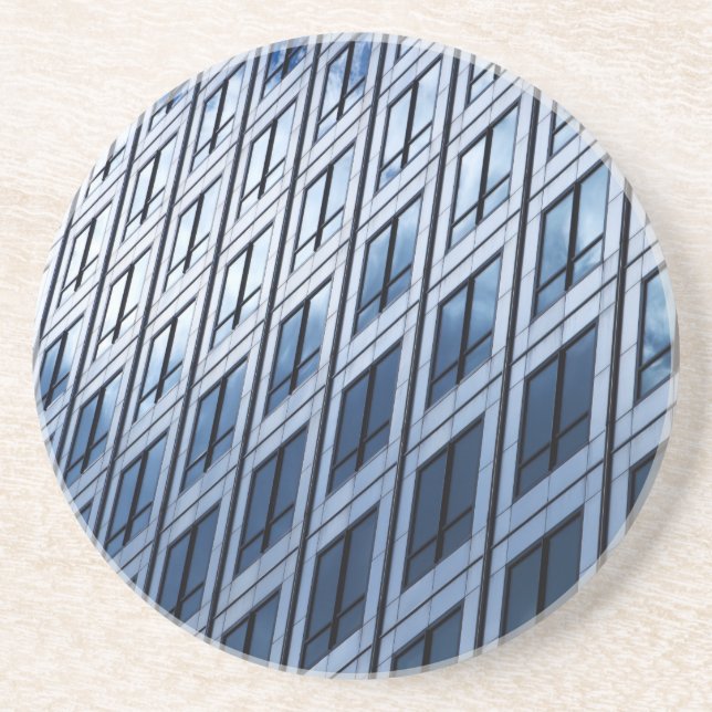 Abstract Blue Gray Windows Coaster (Front)