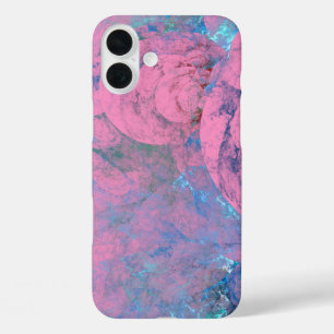 Abstract blue green and pink iPhone 16 plus case
