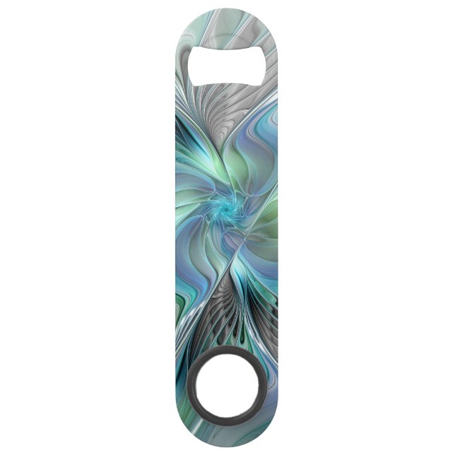 Abstract Blue Green Butterfly Fantasy Fractal Art (Front)
