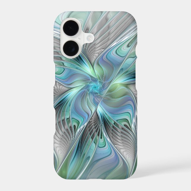 Abstract Blue Green Butterfly Fantasy Fractal Art (Back)