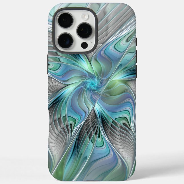 Abstract Blue Green Butterfly Fantasy Fractal Art Case-Mate iPhone Case (Back)