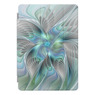Abstract Blue Green Butterfly Fantasy Fractal Art iPad Pro Cover