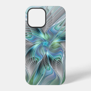 Abstract Blue Green Butterfly Fantasy Fractal Art iPhone 12 Pro Case
