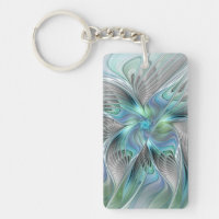 Abstract Blue Green Butterfly Fantasy Fractal Art