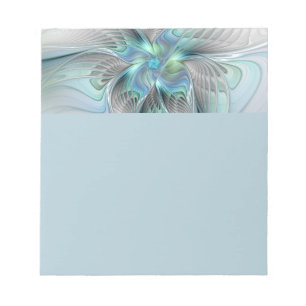 Abstract Blue Green Butterfly Fantasy Fractal Art Notepad