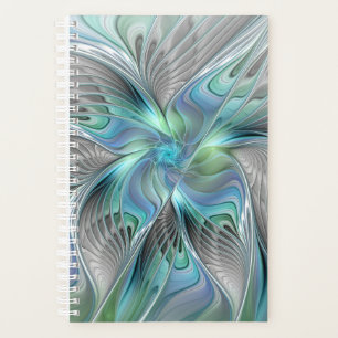 Abstract Blue Green Butterfly Fantasy Fractal Art Planner