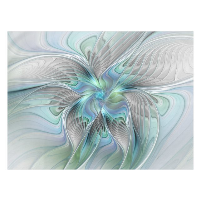 Abstract Blue Green Butterfly Fantasy Fractal Art Tablecloth (Front (Horizontal))