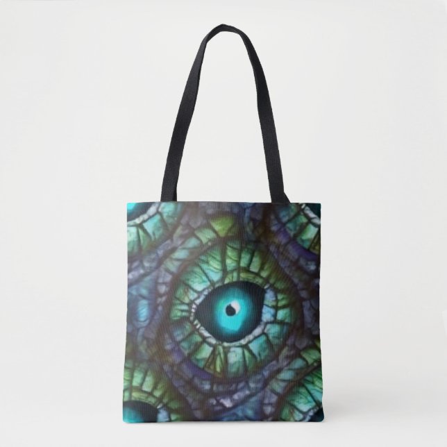 Abstract Blue Green Eye Tote Bag (Front)