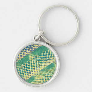 Abstract Blue Green Purple Pattern Keychains