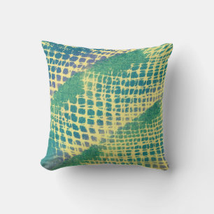 Abstract Blue Green Purple Pattern Pillows