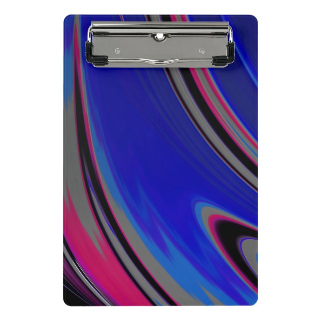 Abstract Blue Grey Magenta Mini Clipboard (Front)