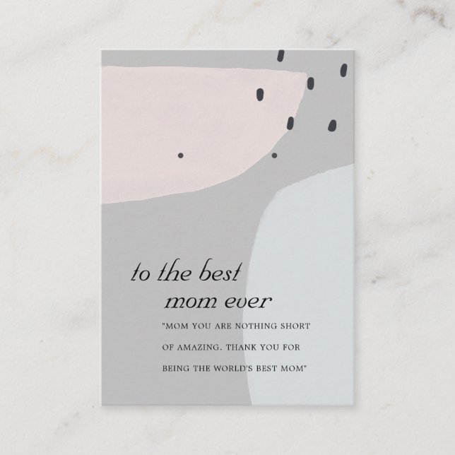 ABSTRACT BLUE GREY MOM GIFT EARRING DISPLAY CARD (Front)