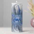 Abstract Blue Grey Watercolor Fractal Art Flower