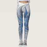 Abstract Blue Grey Watercolor Fractal Art Flower Leggings<br><div class="desc">A unique fantasy flower with shades of blue and grey,  abstract and elegant.
Unusual design for your modern floral leggings and more.</div>
