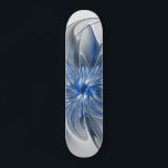 Abstract Blue Grey Watercolor Fractal Art Flower Skateboard<br><div class="desc">A unique fantasy flower with shades of blue and grey,  abstract and elegant.
Design for your skateboard and more.</div>