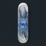 Abstract Blue Grey Watercolor Fractal Art Flower Skateboard<br><div class="desc">A unique fantasy flower with shades of blue and grey,  abstract and elegant.
Design for your skateboard and more.</div>