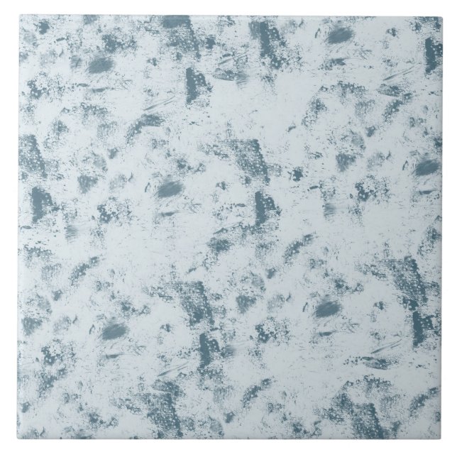 Abstract Blue Grunge Ceramic Tile (Front)