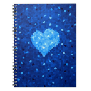 Abstract Blue Heart Made Of Crystals Notebook