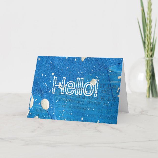 Abstract Blue, Hello! Card (Front)