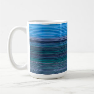 Abstract Blue Horizontal Stripes Coffee Mug
