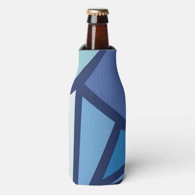 Abstract Blue Ice Crsytal Pattern Bottle Cooler (Bottle Front)