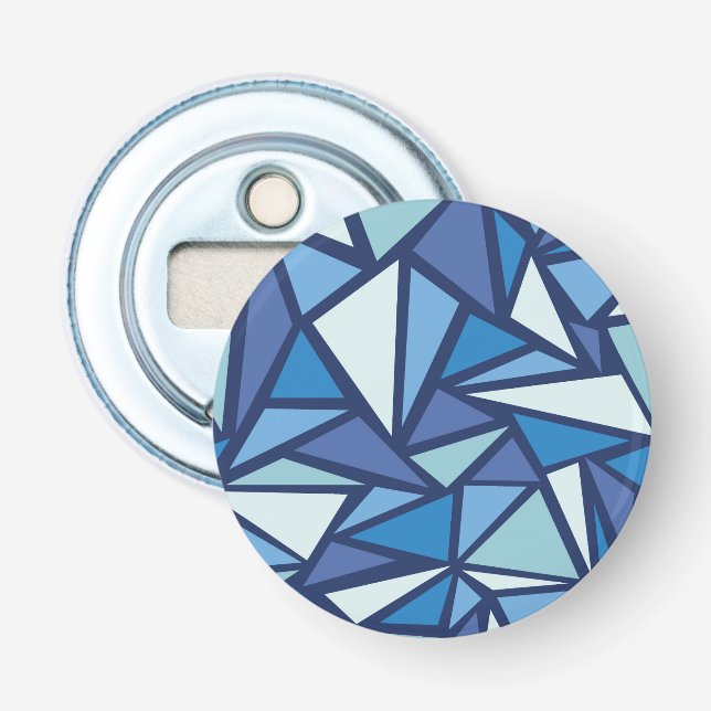 Abstract Blue Ice Crsytal Pattern Bottle Opener (Front)