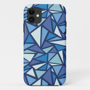 Abstract Blue Ice Crsytal Pattern iPhone 11 Case