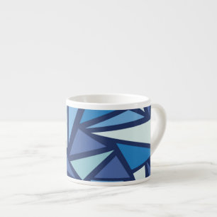 Abstract Blue Ice Crsytal Pattern Espresso Cup
