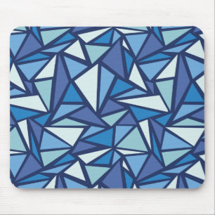 Abstract Blue Ice Crsytal Pattern Mouse Pad