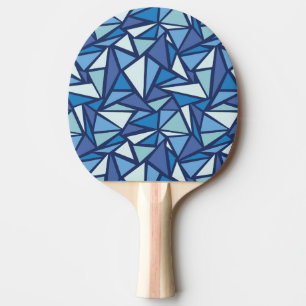 Abstract Blue Ice Crsytal Pattern Ping Pong Paddle
