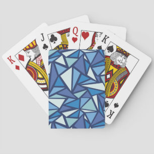 Abstract Blue Ice Crsytal Pattern Playing Cards