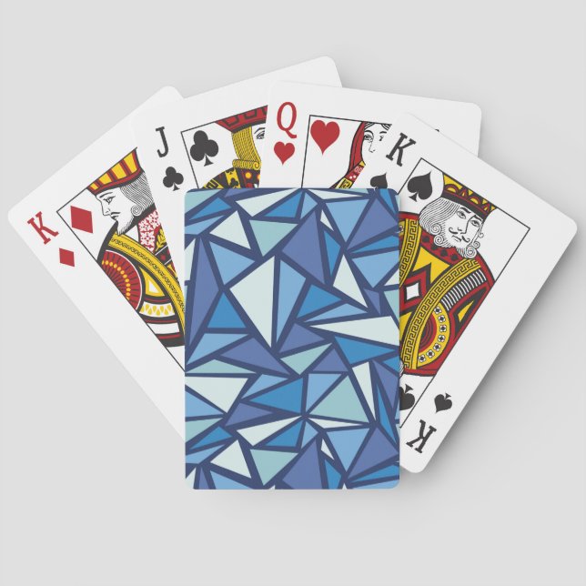 Abstract Blue Ice Crsytal Pattern Playing Cards (Back)