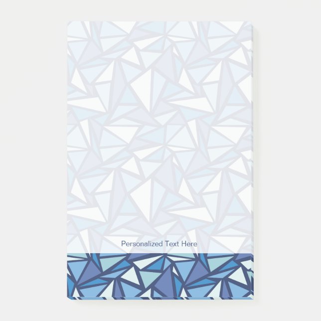 Abstract Blue Ice Crsytal Pattern Post-it Notes (Front)