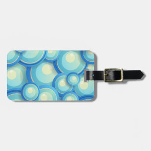 Abstract blue in green luggage tag