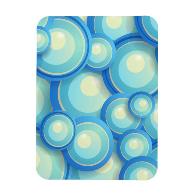 Abstract blue in green magnet (Vertical)
