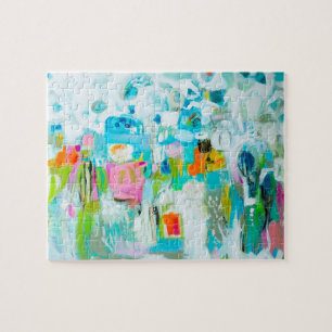 Abstract Blue Jigsaw Puzzle
