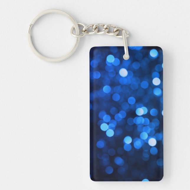 Abstract blue light dots key ring (Front)