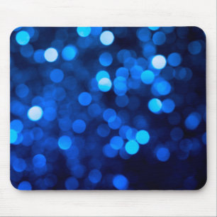 Abstract blue light dots mouse pad