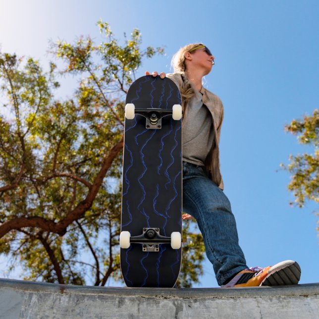 Abstract Blue Lightning  Skateboard (Outdoor 1)